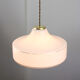 Mid-century Italian White Glass and Brass Pendant Lamp
