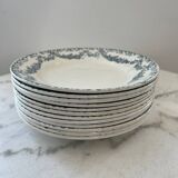 Set of 9 Longwy Earthenware Dinner Plates - Marie-Thérèse Model