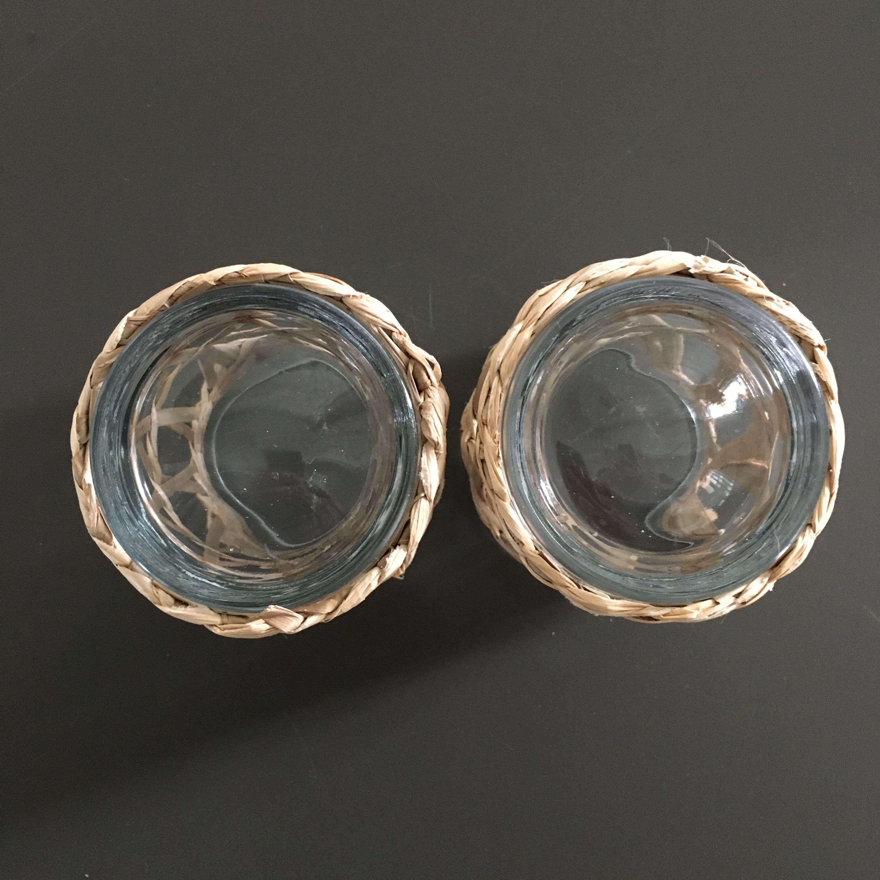 Pair of photophores with rattan