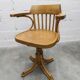 Scandinavian 1960s curved wood swivel office chair