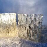 Pair of vintage plexi cube wall lights