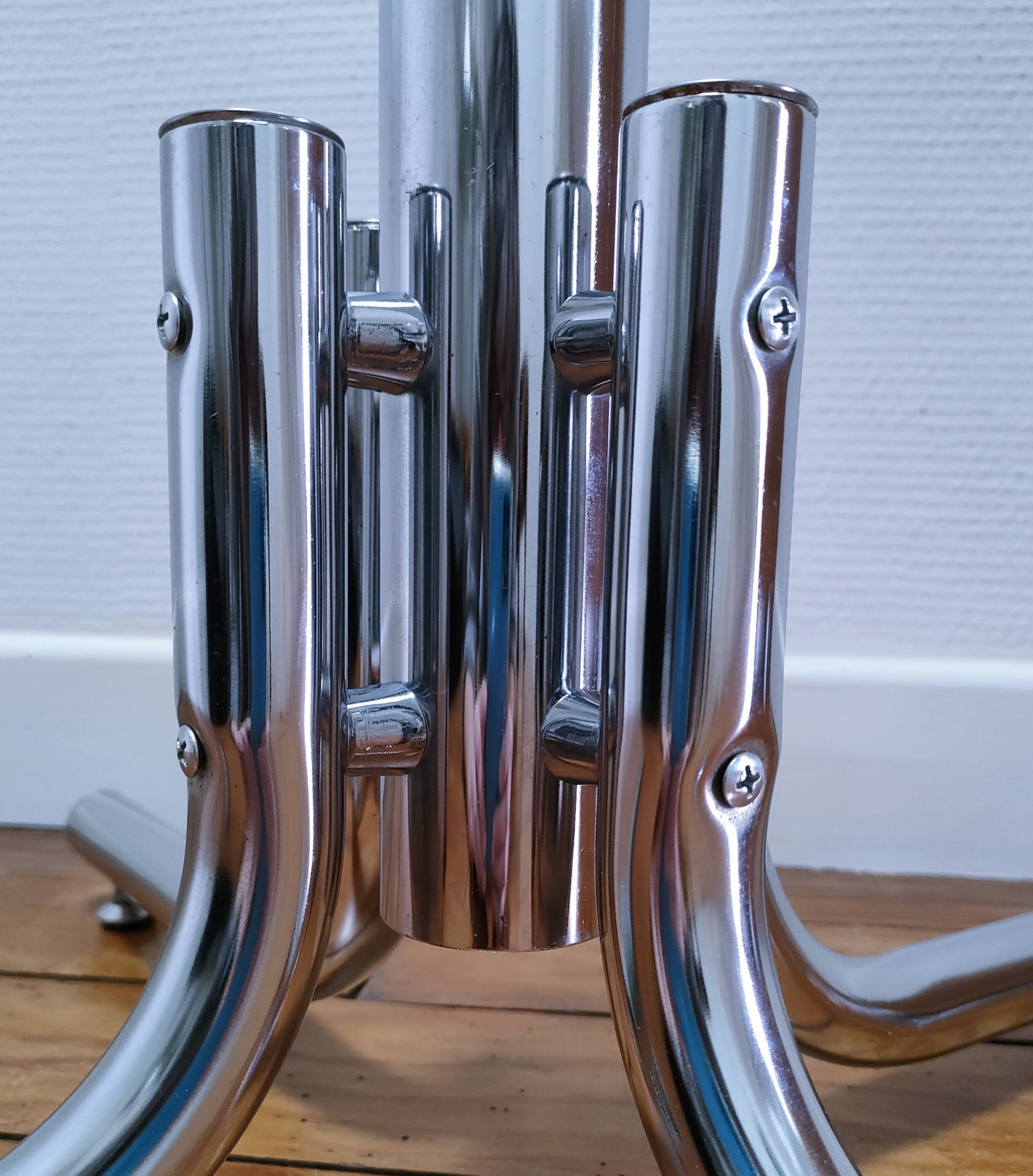 Portemanteau métal chromé design années 80