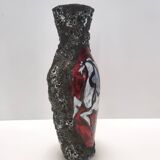 Vintage Fat Lava Earthenware Vase by Giulianelli for Ceramiche San Marino