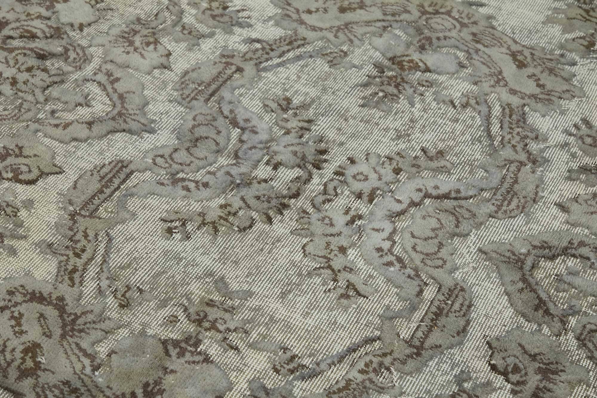 Overdyed Wool Vintage Handmade Carved Rug 168 cm x 287 cm