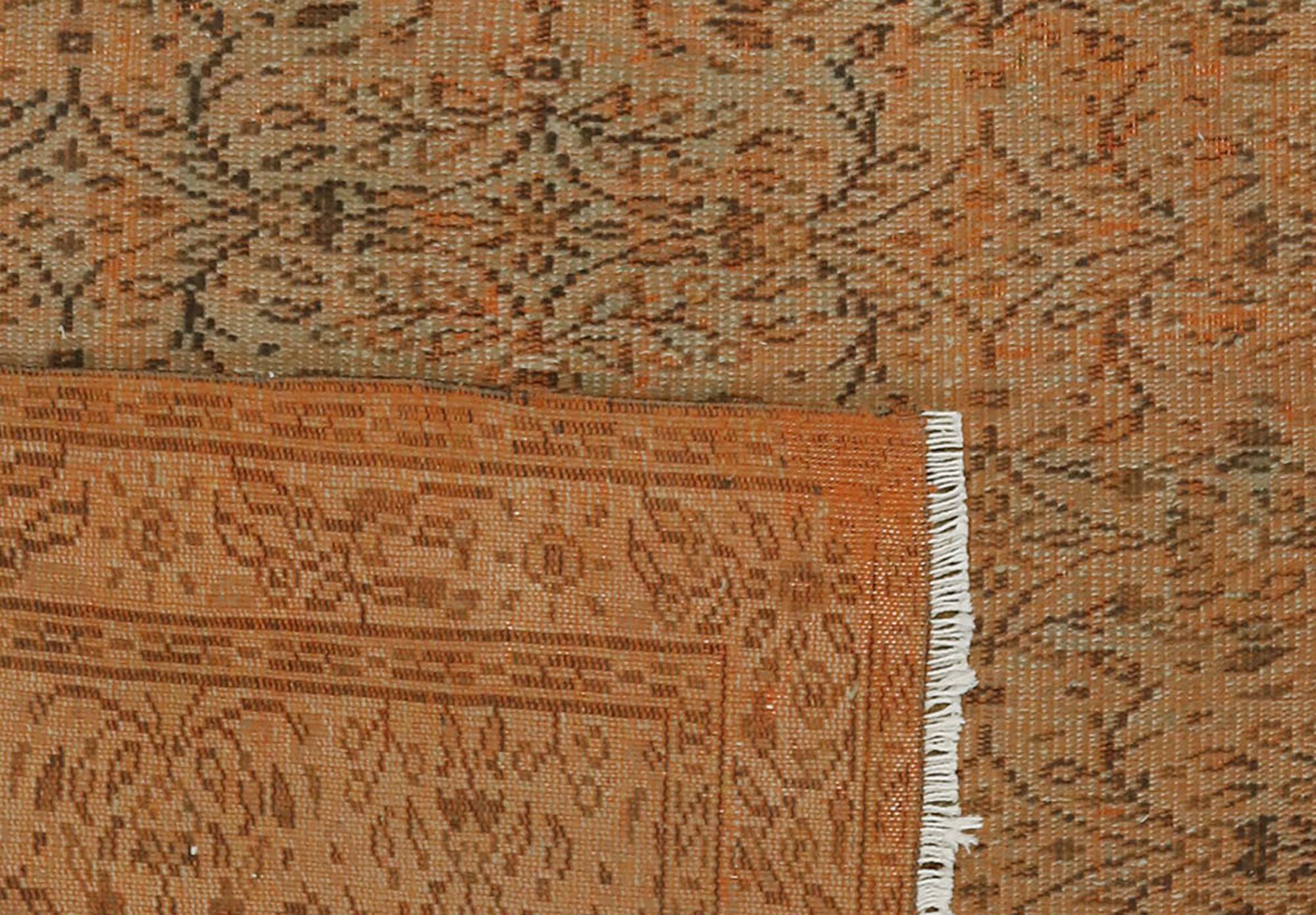Vintage Turkish Carpet Floral Terracotta and Brown 260 x 158 cm