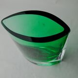 Green sommerso vase by seguros, Murano glass, Italy, 1980
