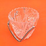 1970s Ice bucket, cut crystal with geometric design