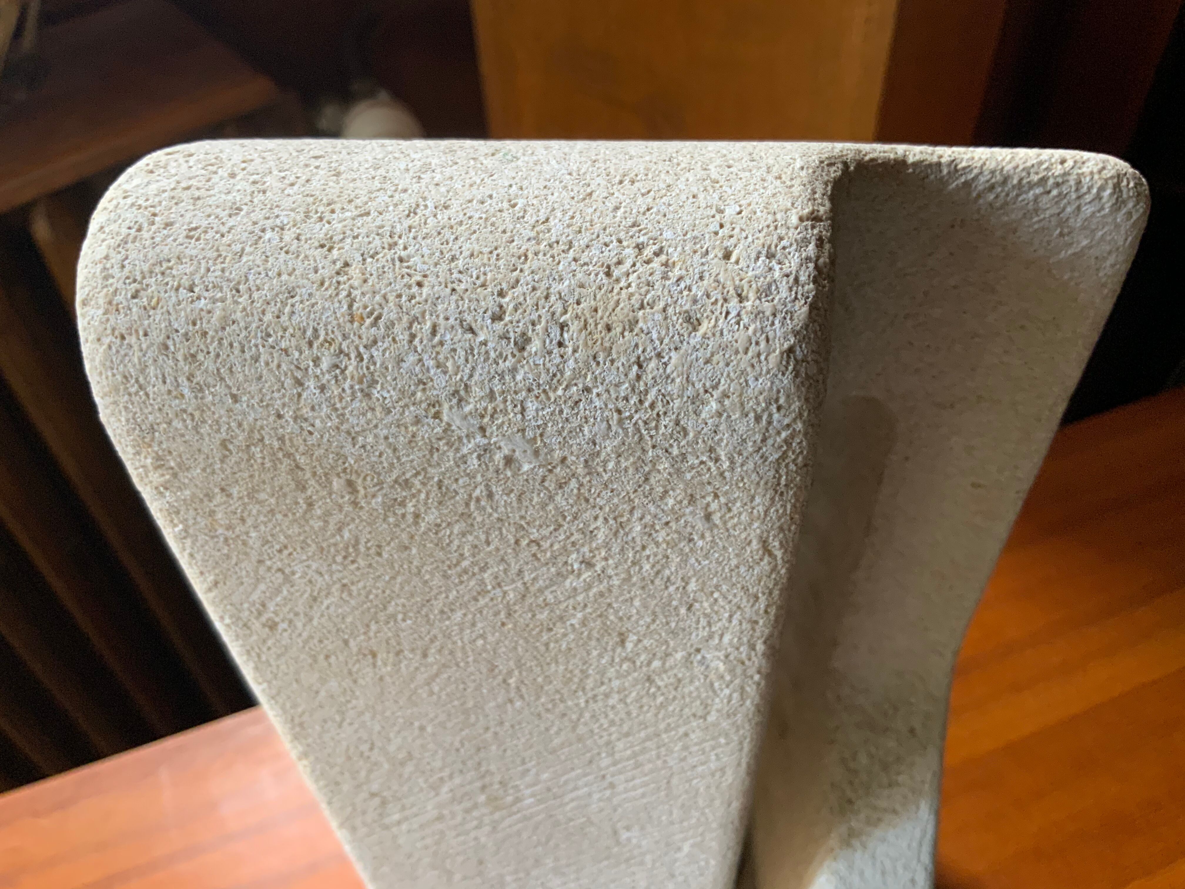 1970 carved stone lamp