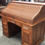 Ancien bureau américain à persienne en S chêne vers 1940