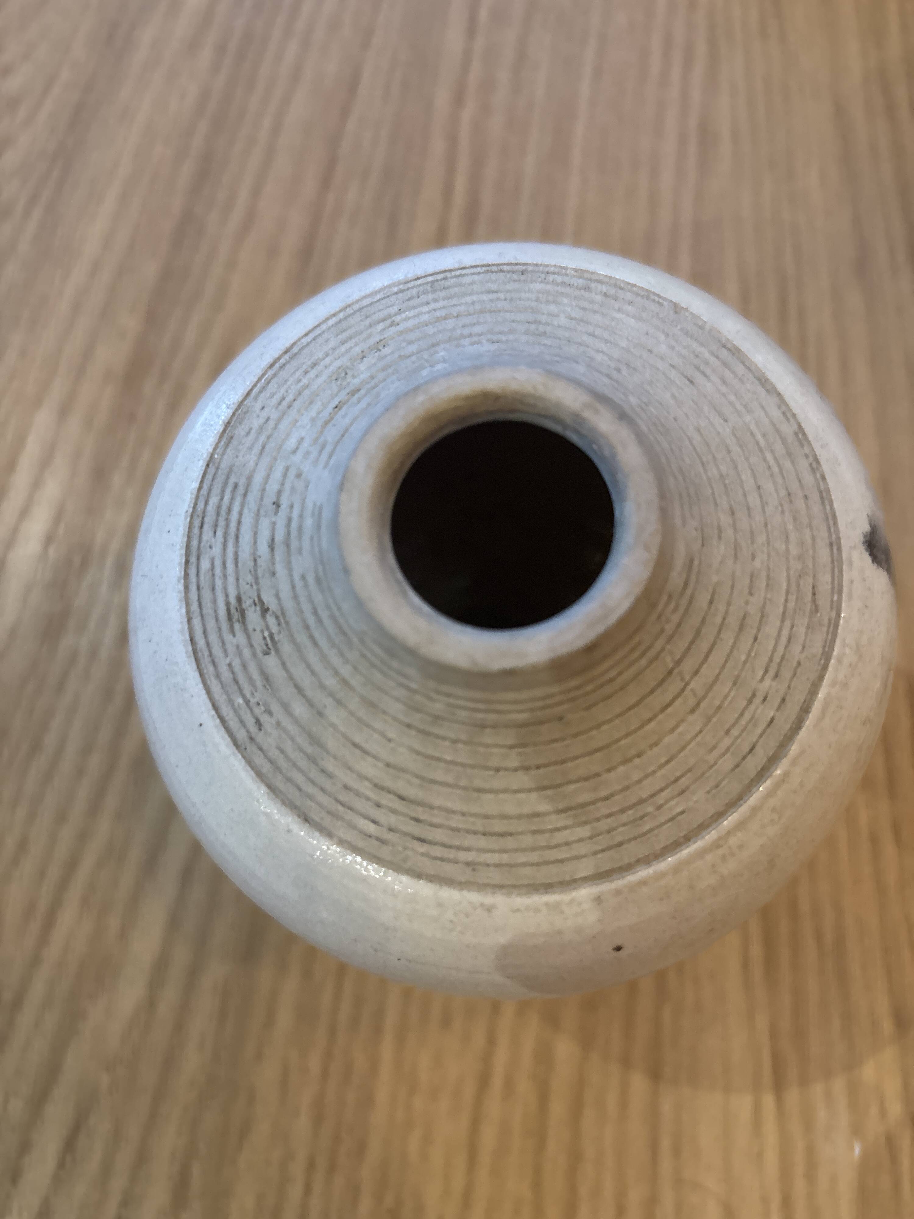 Small ovoid stoneware landscape vase