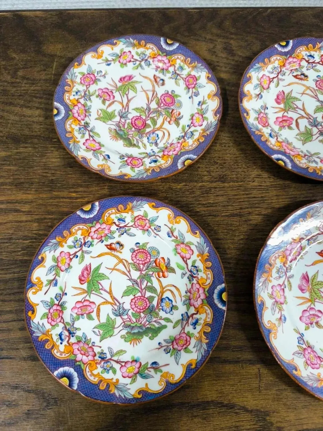Lot de 4 assiettes à dessert Sarreguemines minton