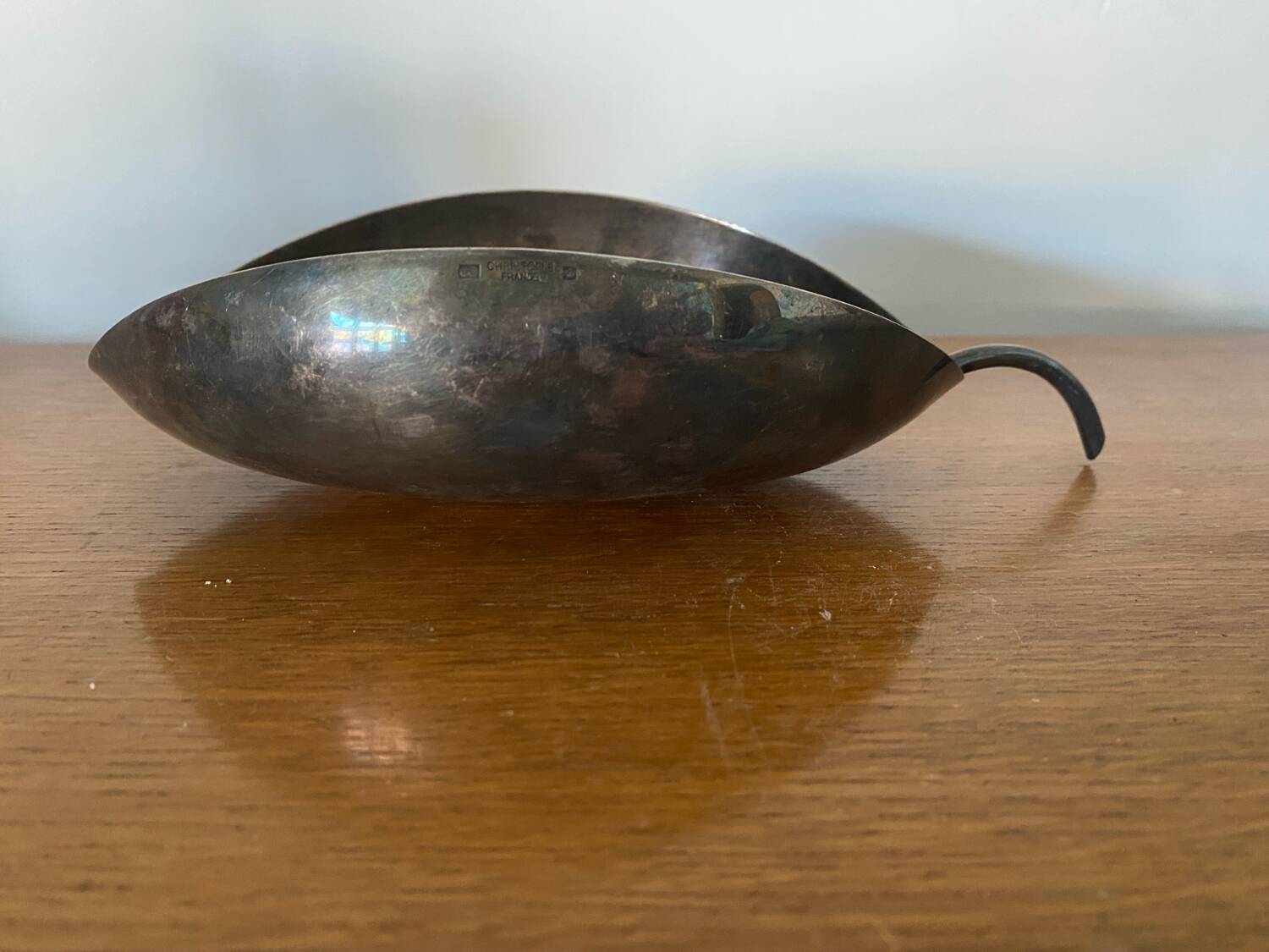 Old CHRISTOFLE Lino Sabattini Leaf Shaped Silver Metal Empty Pocket #C