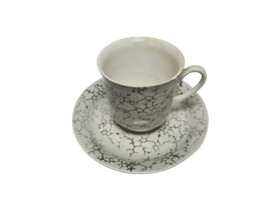Vintage Polish cup and saucer from Wałbrzych Pottery, 1970s, set of 2