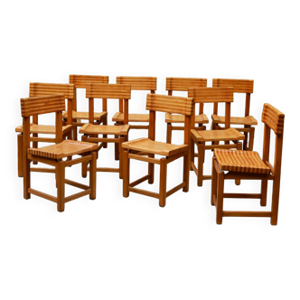 10 Brutalist wooden chairs from the 70s