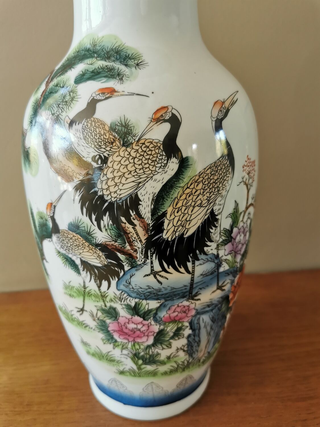 Vintage ceramic vase Asian decor
