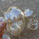 Lot de 6 globes en verre ambré