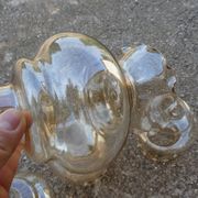 Lot de 6 globes en verre ambré