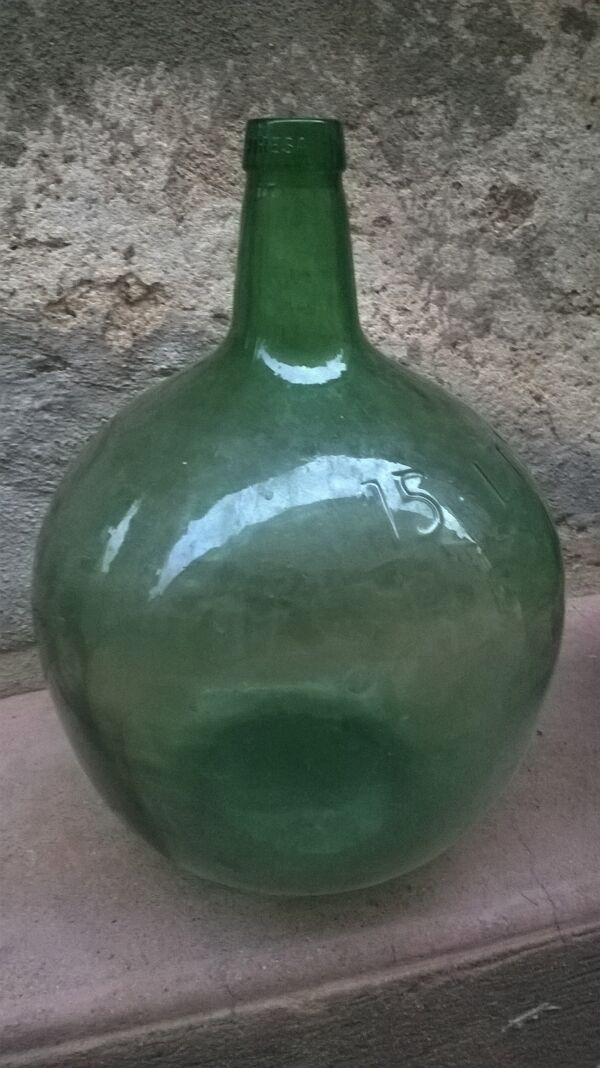 Bonbonne en verre ''dame jeanne