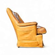 Sheep leather club chair 1970s with magazine holder
