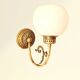 Pair of Napoleon III style brass and opaline wall lights