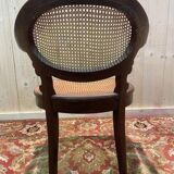 Napoleon III office chair in oak and cane