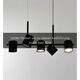 Suspension B Lux black and gold in brass