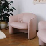 Pink leatherette armchair