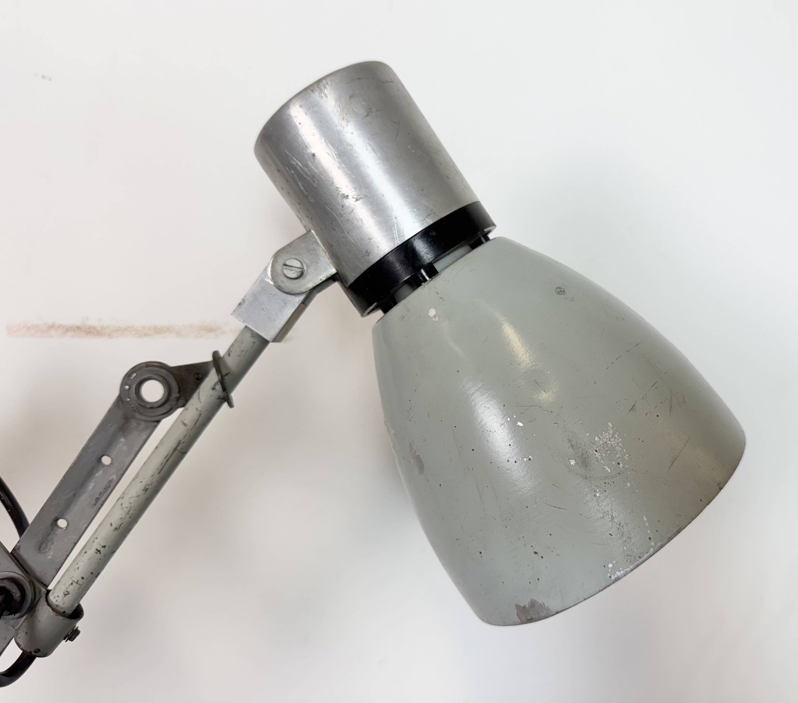 Industrial Grey Scissor Wall Lamp, 1960s