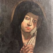 Virgin Mary painting on canvas from the 17th century anonymous 49 cm by 38 cm Italian school