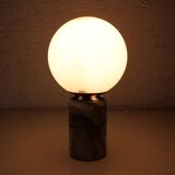 Table lamp in white marble and glass