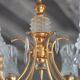 Vintage pendant light, brass pendant light with glass globe, 6-light chandelier