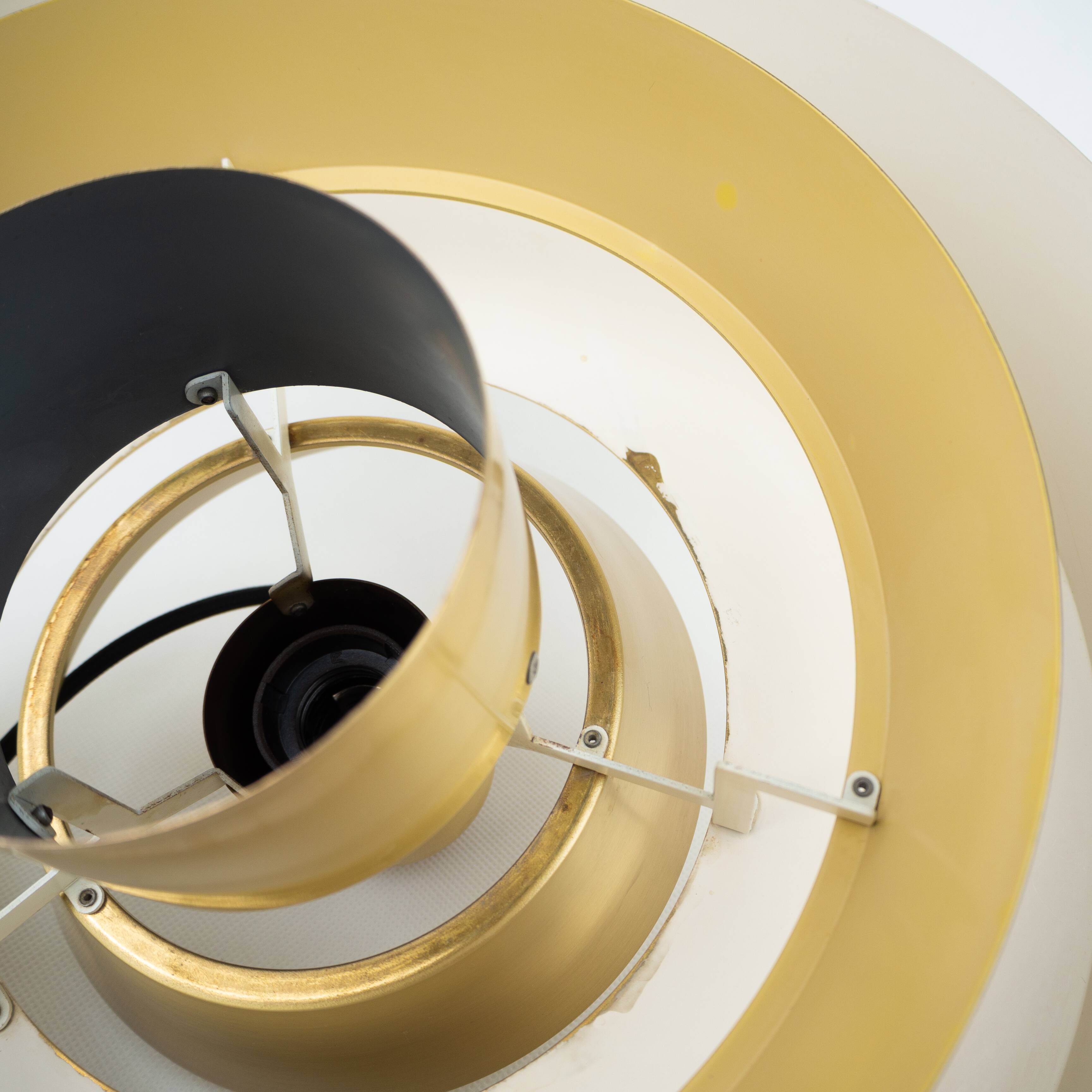 Danish vintage brass pendant lamp by Jo Hammerborg, Fog og Mørup, 1963
