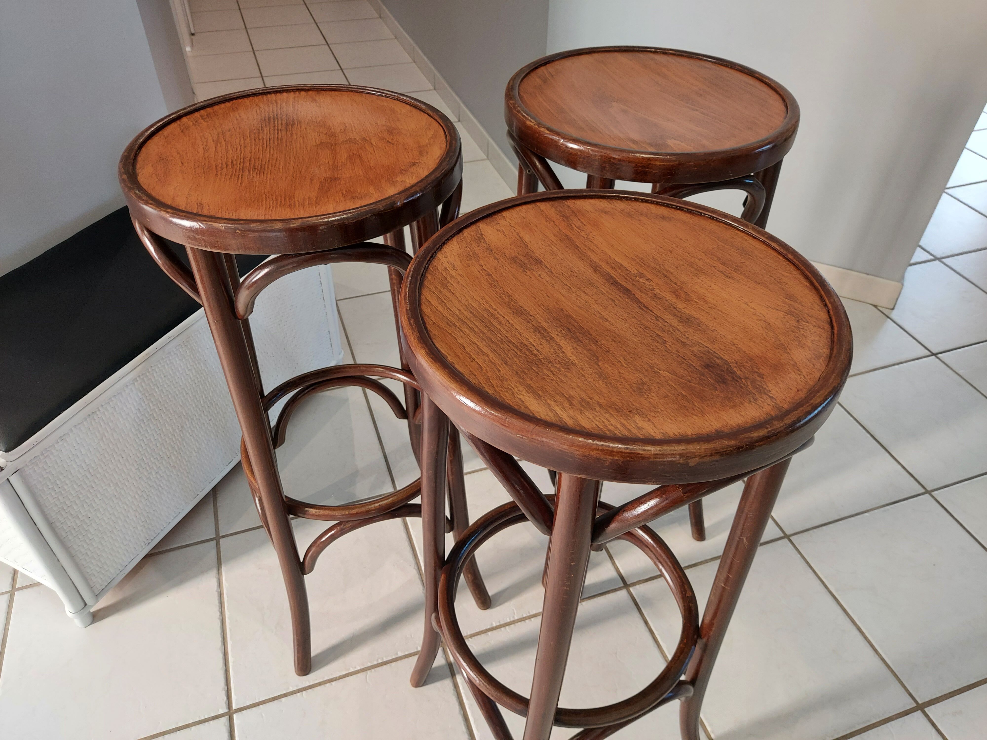 Lot 3 stools of bistrot bar vintage 1960s