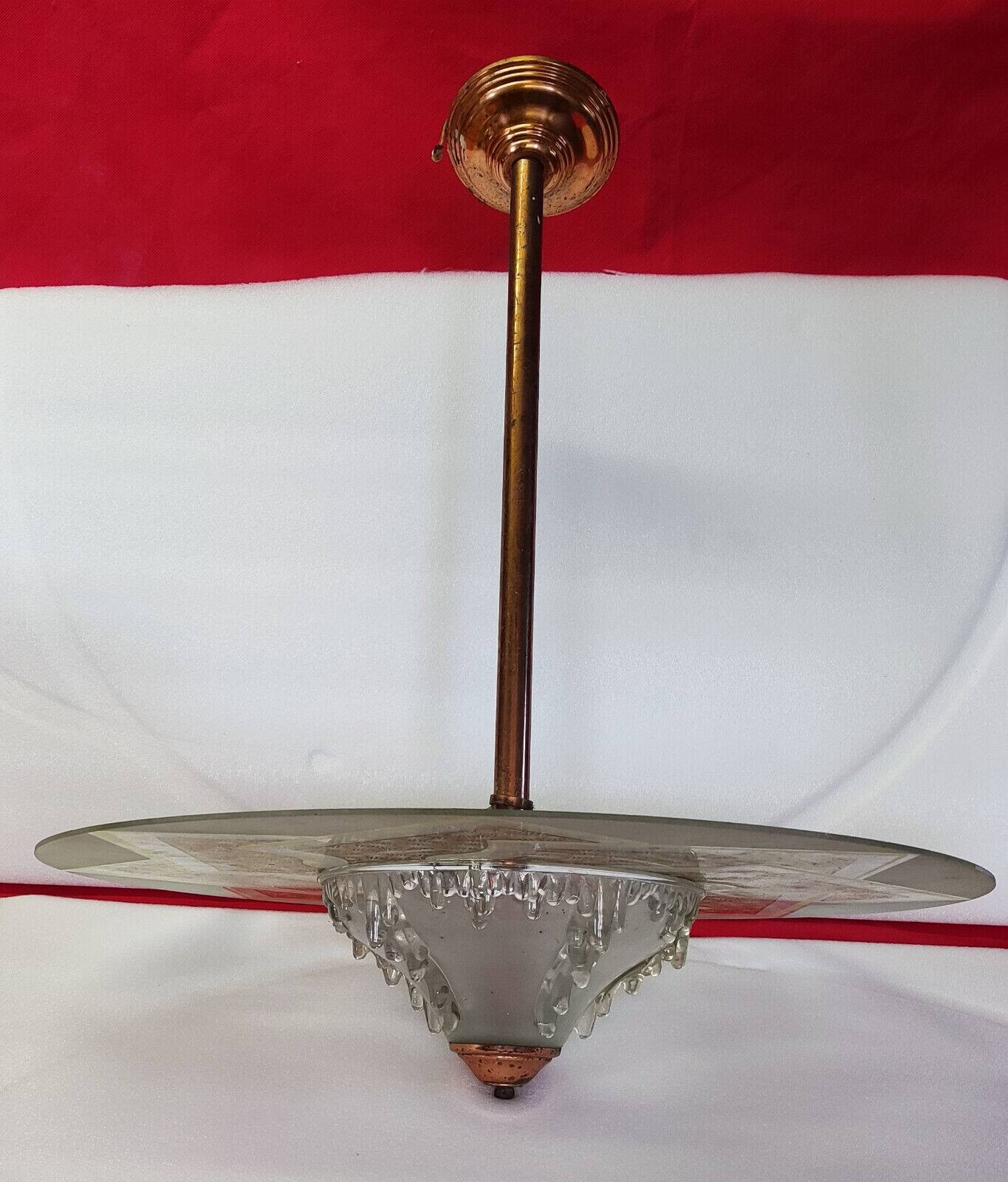 Art Deco Ceiling Chandelier, Saturn