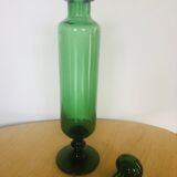 Green glass standing apothecary bottle