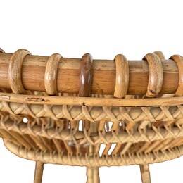 Vintage bamboo rattan armchair Tito Agnoli circa 1960