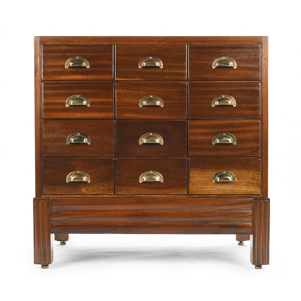 English mahogany and brass blouse furniture