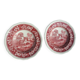 2 Spode England plates model "Pink Tower"