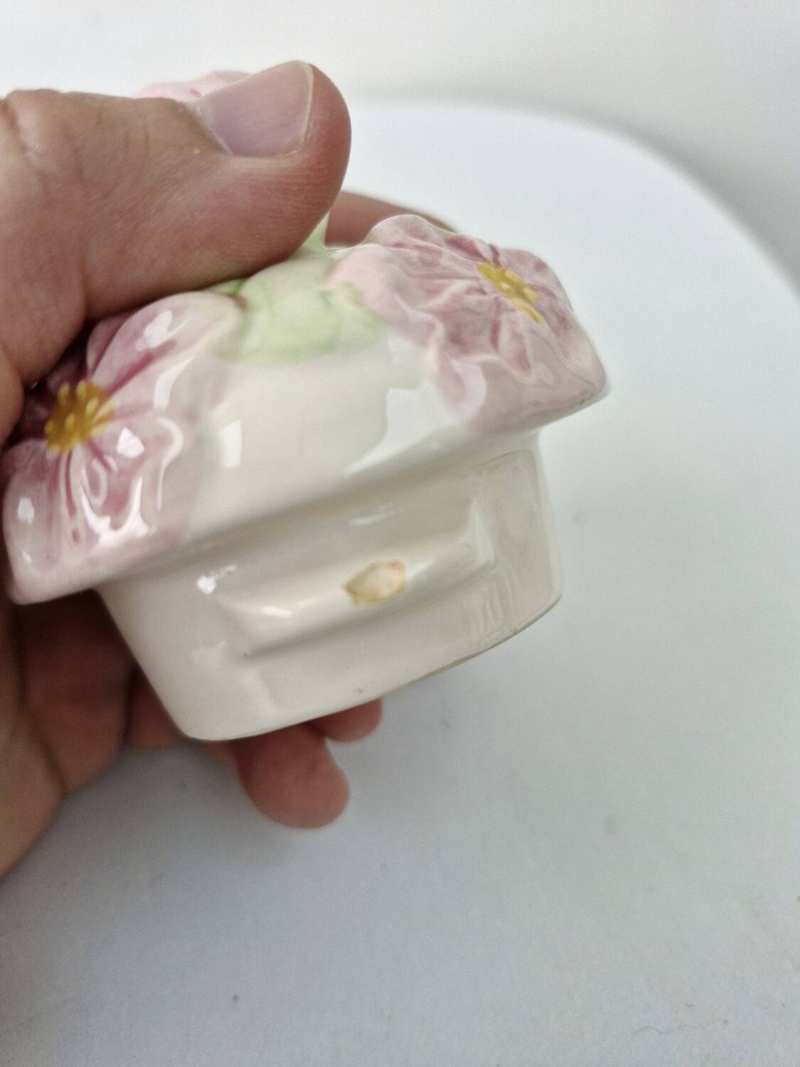 Vintage Ceramic Teapot Tisane Barbotine Apple Apple Tree