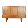 Vintage Danish Teak High Sideboard with Rounded Edges and Cutlery Handles by NIHK , 1950s