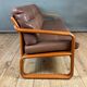 3-seater wood and leather sofa from the 1970s