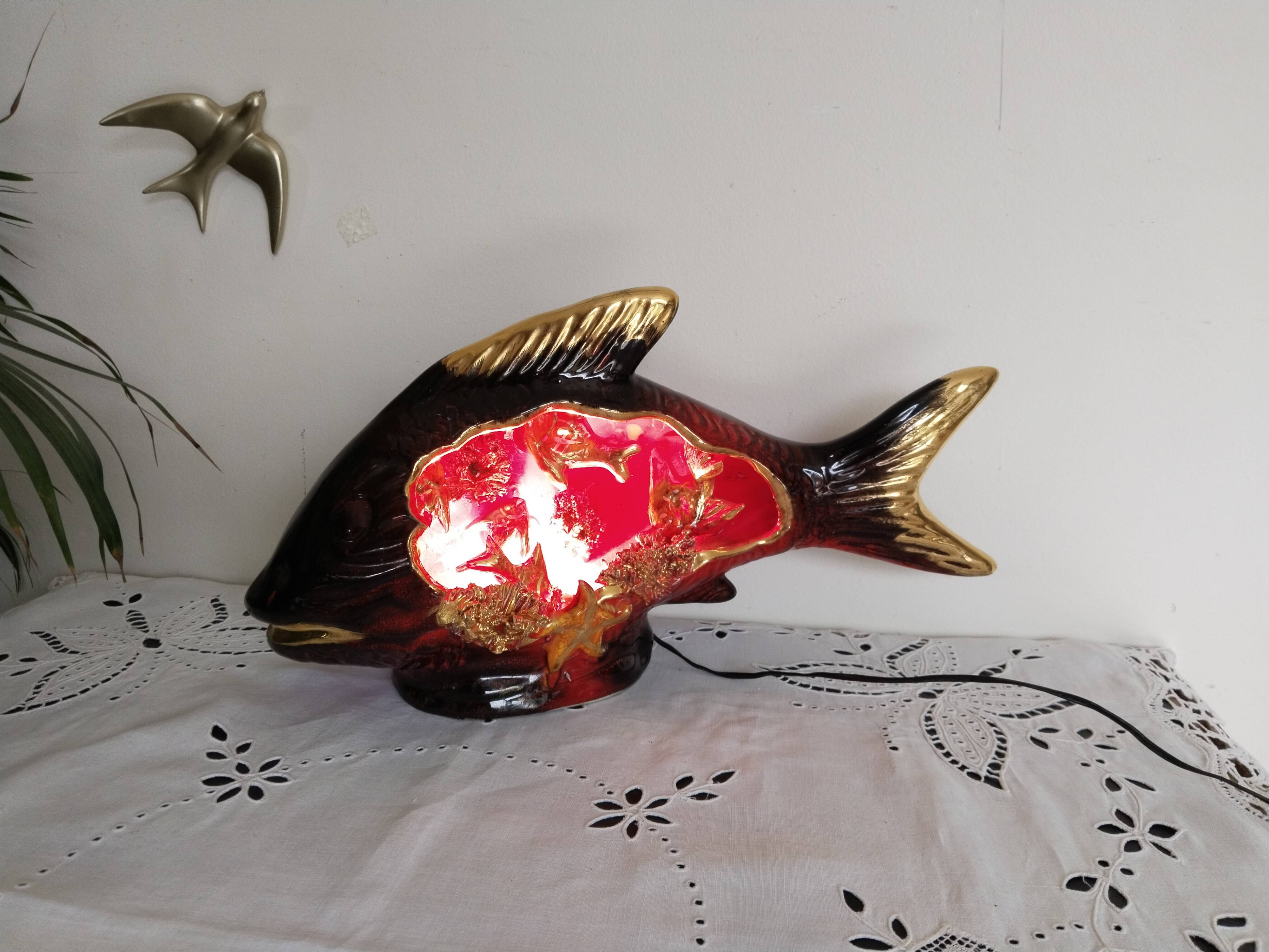 Amphora table lamp, bedside lamp, Vallauris style, 1950s