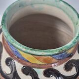 Vintage italian vase 1950 ceramic with floral decor signed b 1449 italy 50s 1950s