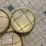 Industrial wall lights in glass and metal - 1970.