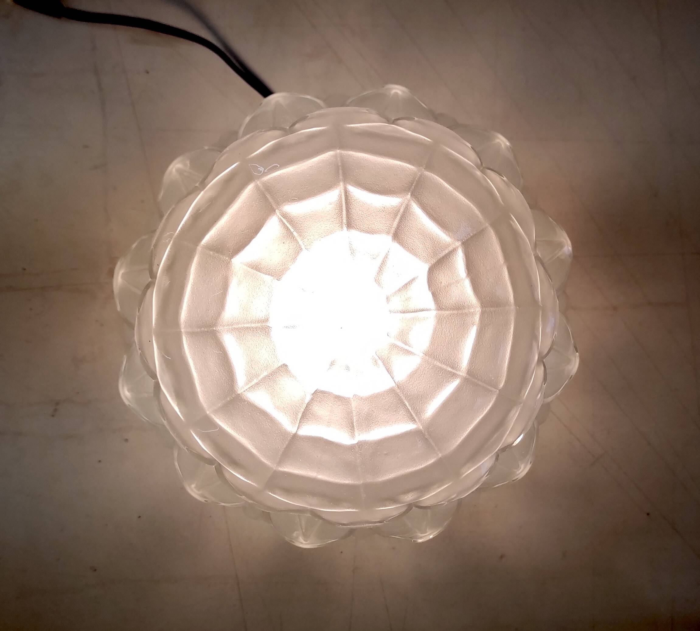 Plafonnier, lampe à poser de style Art déco en verre et aluminium, milieu XXème