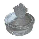 Boite ronde en verre avec couvercle et bouchon muguet de Ch. Dior