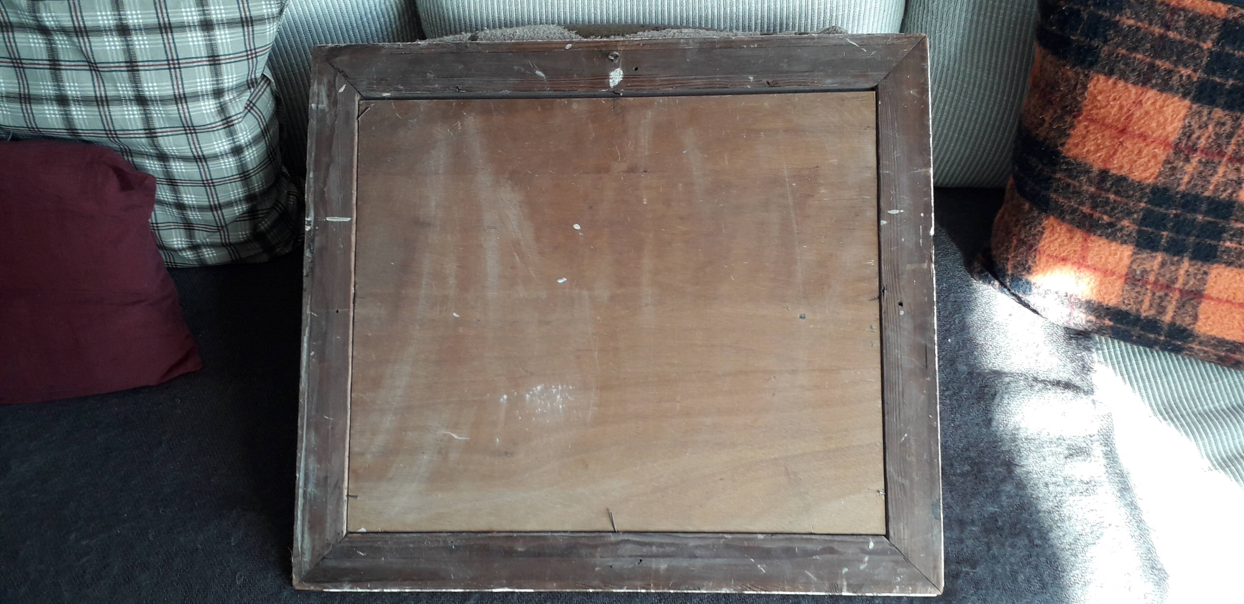 Old oil painting representing a still life