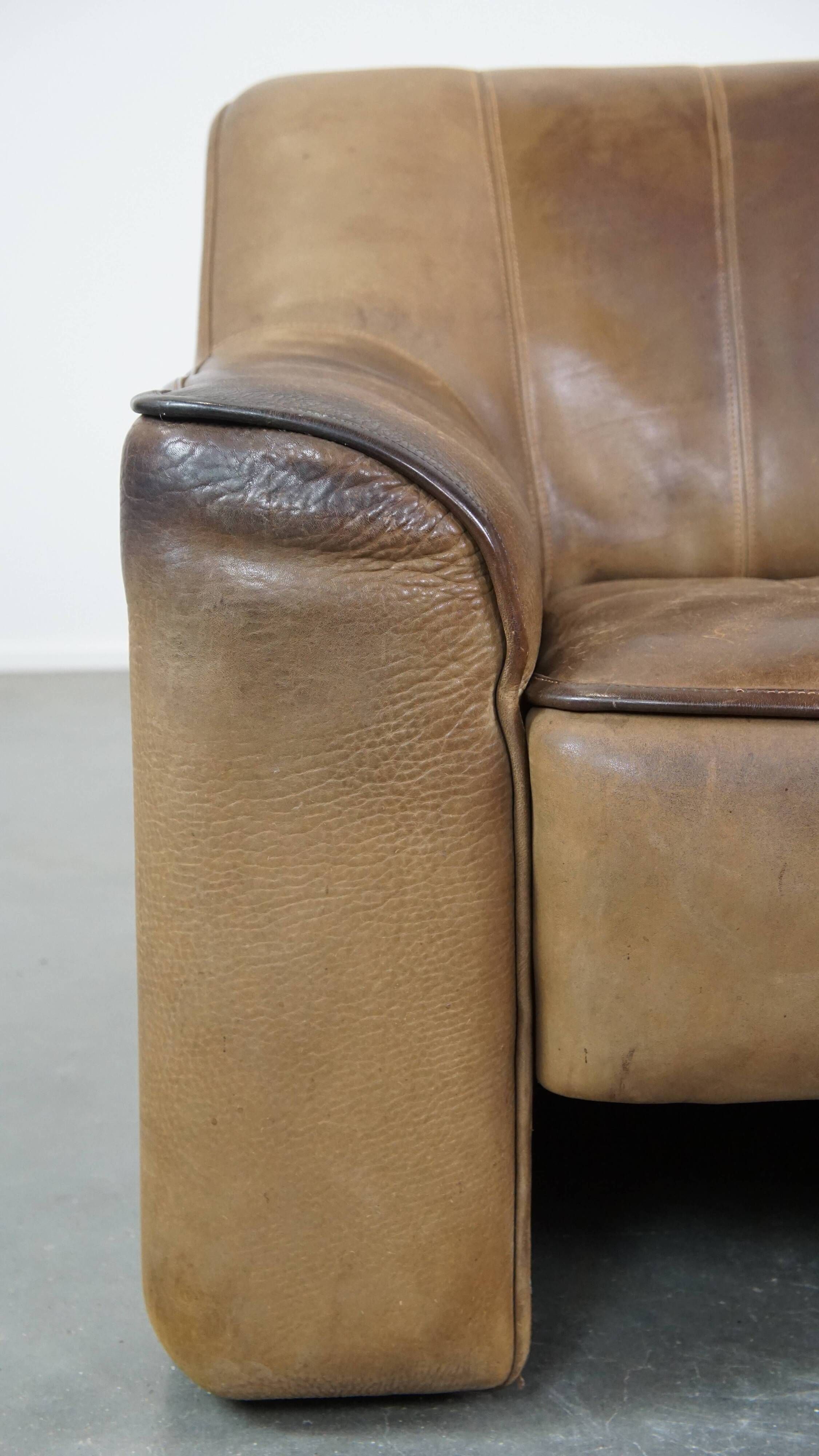 70s vintage buffalo leather design armchair from De Sede model DS44