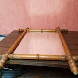 Ancien miroir bois style bambou 44x53 vintage