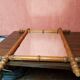 Old bamboo style wooden mirror 44x53 vintage